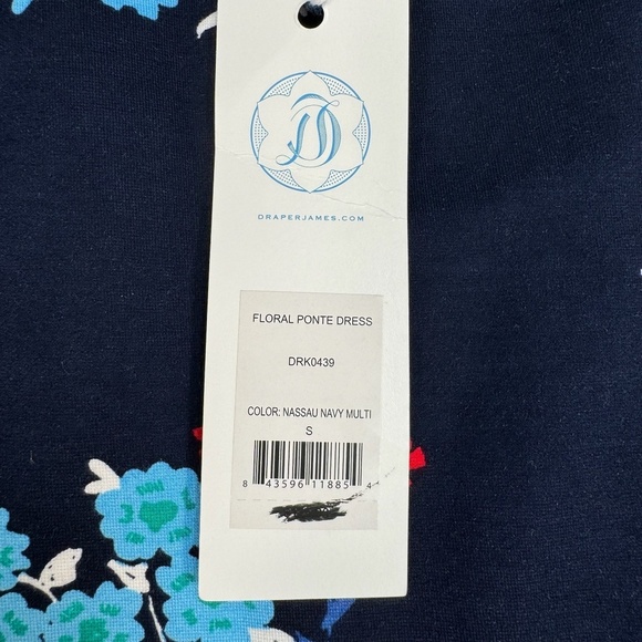 Draper James Floral Ponte Mini Dress Womens Sz S Navy Multi Color Sleeveless - Picture 10 of 11